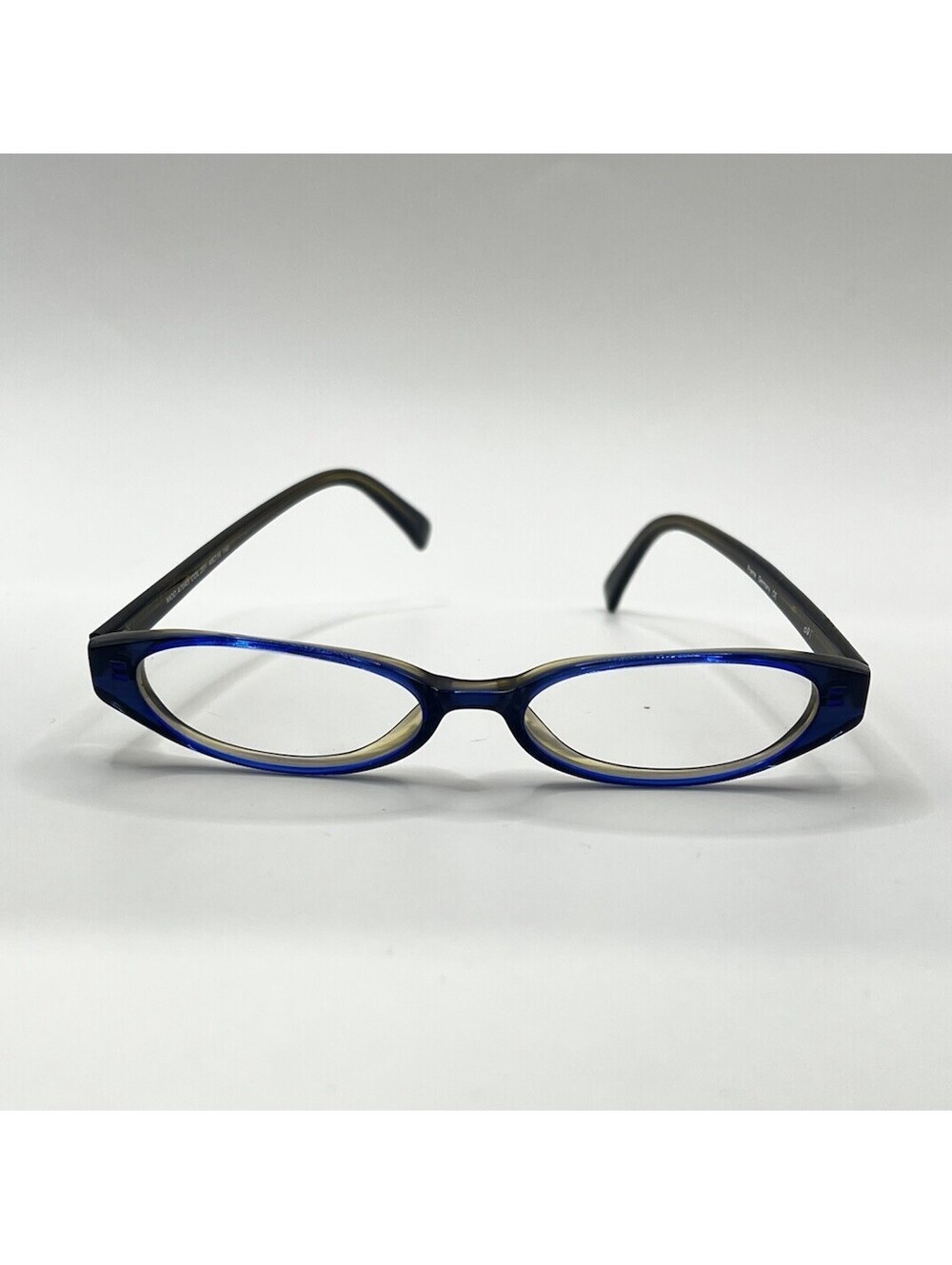 Y2K Blue Acetate Oval Eyeglass Frames Made in Germany Office Siren Glasses